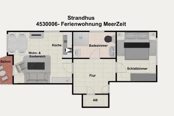 Grundriss Strandhus Ferienwohnung MeerZeit