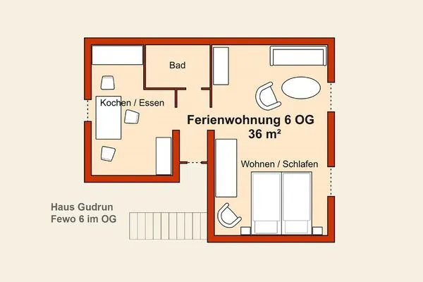 Grundriss  Stranddistel, Haus Gudrun: Whg. 6