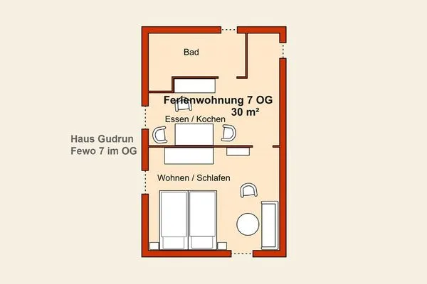 Grundriss  Stranddistel, Haus Gudrun: Whg. 7