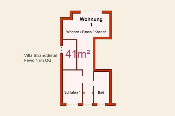 Grundriss  Villa Stranddistel, Whg. 1