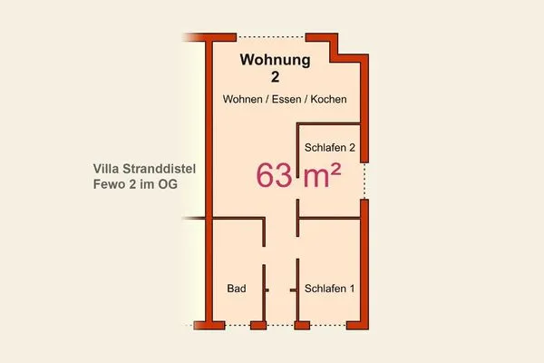 Grundriss  Villa Stranddistel, Whg. 2