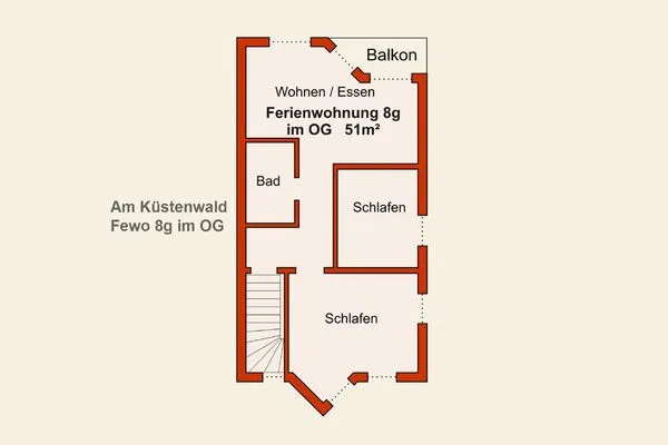 Grundriss  Stranddistel, Am Küstenwald, Whg. 2 OG