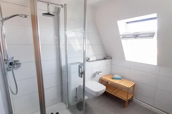 Badezimmer Strandhus Ferienwohnung Panorama Ausblick