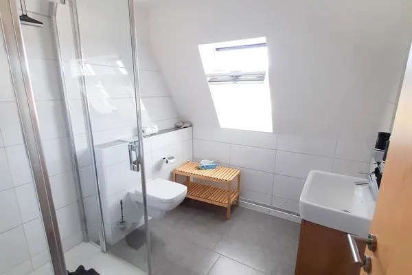 Badezimmer Strandhus Ferienwohnung Panorama Ausblick