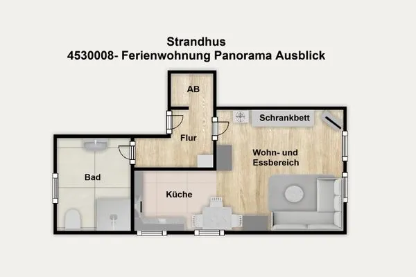 Grundriss Strandhus Ferienwohnung Panorama Ausblick