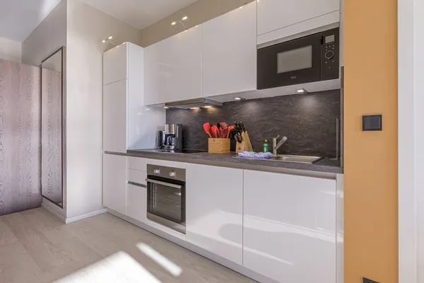 Ferienwohnung Dünenlounge Ostseebad Wustrow ZweiWasser Alte Seefahrtschule Küchenzeile  Dünenlounge