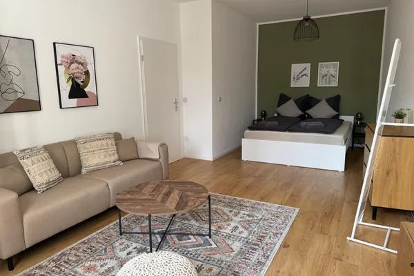 Wohnzimmer  Gemütliches Appartement "Martha" an der Goitzsche mit 3 Schlafzimmern und Stellplatz