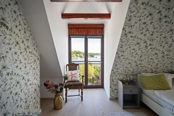Ferienhaus Wasserblick Inselstadt Malchow - Ausblick auf den See vom Schlafzimmer aus  Wasserblick