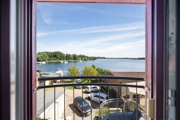 Ferienhaus Wasserblick Inselstadt Malchow - Ausblick auf den See vom oberen Stock aus  Wasserblick