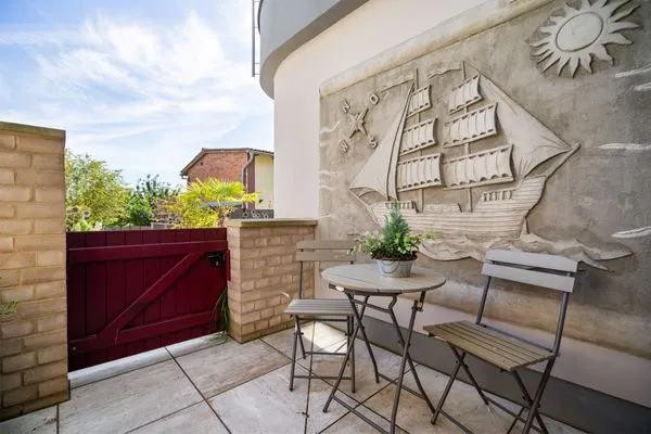 Ferienhaus Wasserblick Inselstadt Malchow - untere Terrasse  Wasserblick