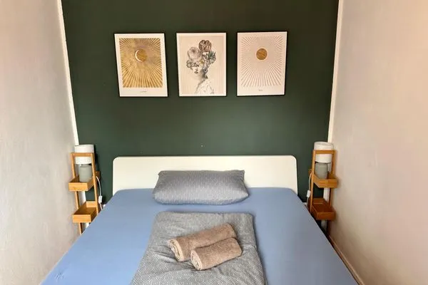 Schlafzimmer  Gemütliches Appartement "Ilse" an der Goitzsche mit Stellplatz