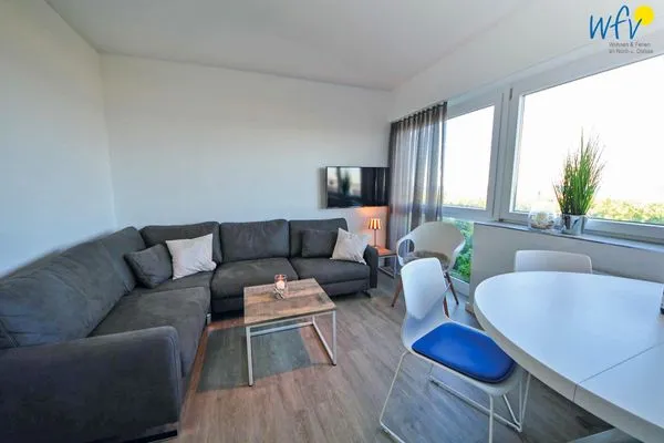 Wohnzimmer Haus Panorama Ferienwohnung Strandkieker