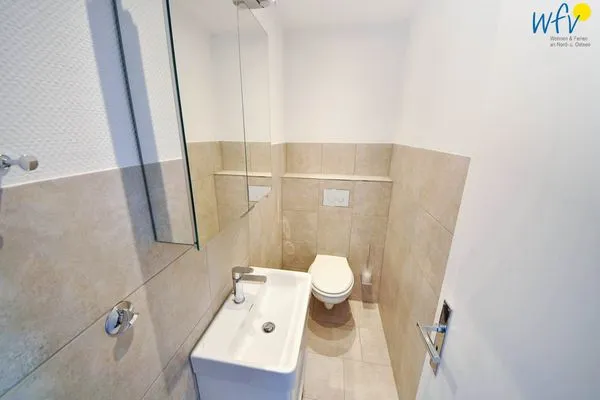 Badezimmer Haus Panorama Ferienwohnung Strandkieker