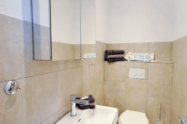 Badezimmer Haus Panorama Ferienwohnung Strandkieker