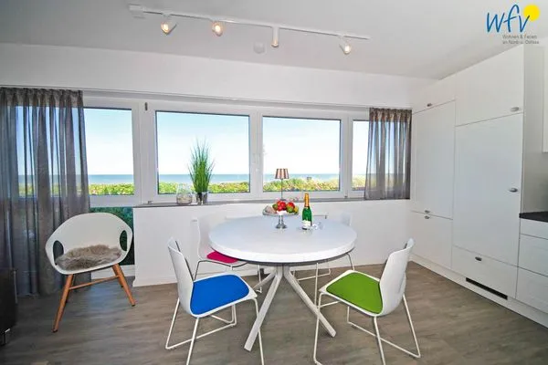 Wohnzimmer Haus Panorama Ferienwohnung Strandkieker