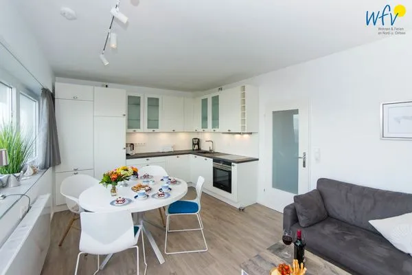 Wohnzimmer Haus Panorama Ferienwohnung Strandkieker