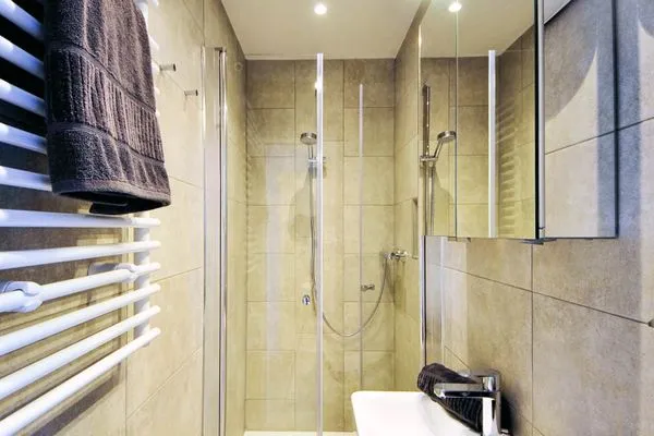 Badezimmer Haus Panorama Ferienwohnung Strandkieker