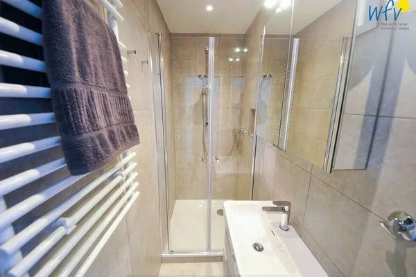 Badezimmer Haus Panorama Ferienwohnung Strandkieker