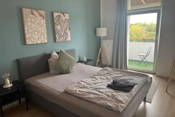 Schlafzimmer  Gemütliches Appartement "Martin" in Halle mit 3 Schlafzimmern und Stellplatz