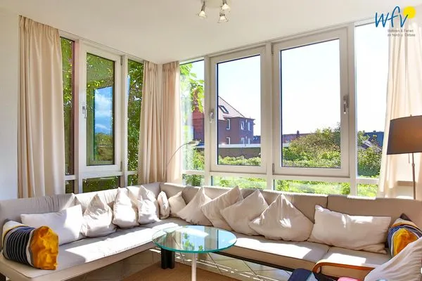 Wohnzimmer Haus Dünenblick Ferienwohnung 1