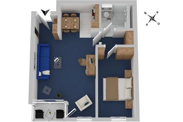 Ferienwohnung Deichperle Aparthotel Zingst - Grundriss  Deichperle