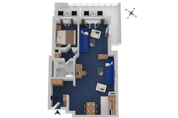 Ferienwohnung Herzog Barnim Aparthotel Zingst - Grundriss  Herzog Barnim