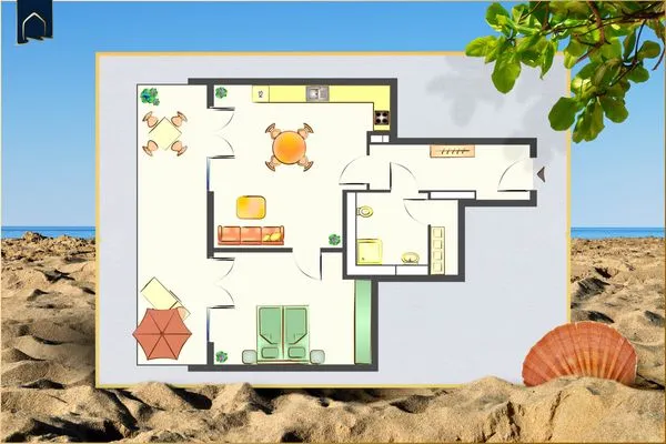 Grundriss  Ferienwohnung Terrasse am Haff