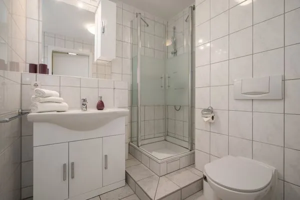 Ferienwohnung Abendsonne Waren - Badezimmer Armatur  Abendsonne