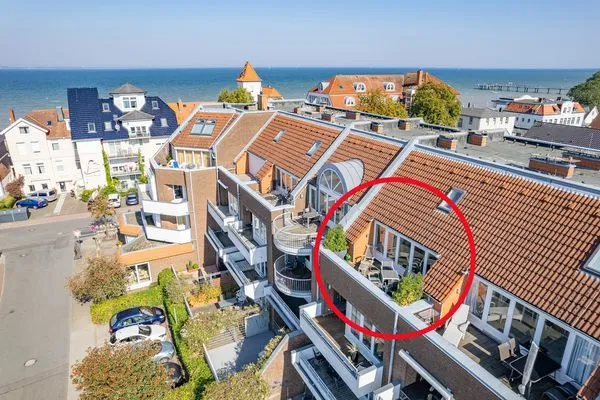 Vogelperspektive  Heimathafen - direkt am Strand mit Sonnenbalkon