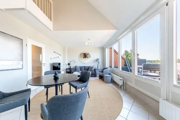 Wohnzimmer  Heimathafen - direkt am Strand mit Sonnenbalkon