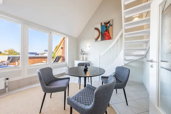 Wohnzimmer  Heimathafen - direkt am Strand mit Sonnenbalkon