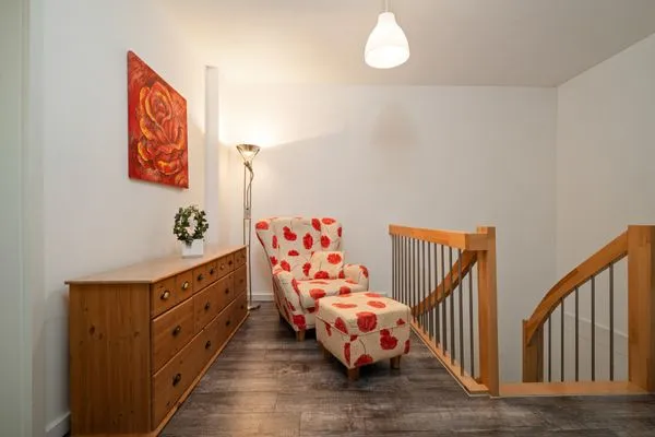 Ferienhaus VierSeen Walow - gemütliche Sitzecke im Obergeschoss  VierSeen