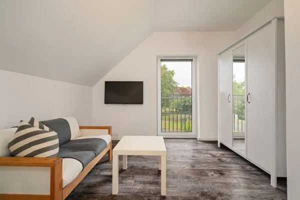 Ferienhaus VierSeen Walow - Schlafzimmer 2 mit Kleiderschrank  VierSeen