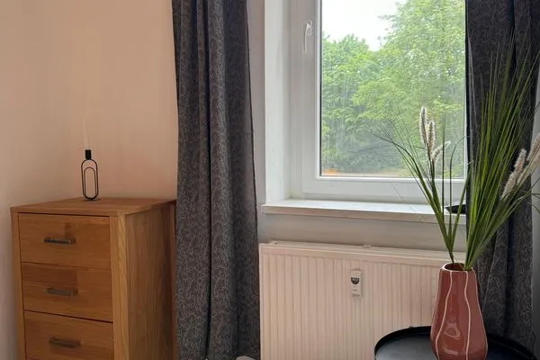 Schlafzimmer  Gemütliches Appartement "Ilse" an der Goitzsche mit Stellplatz