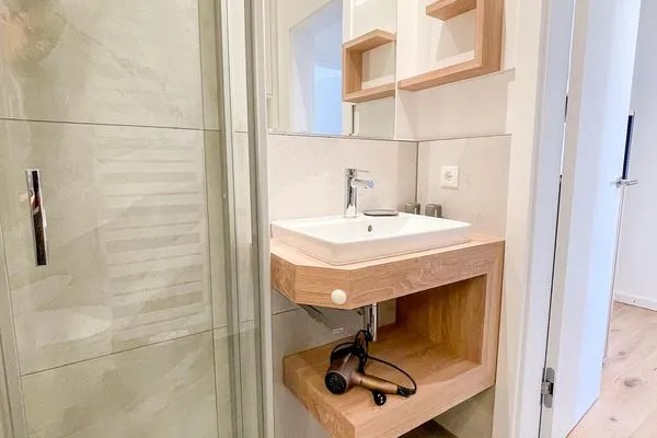 Badezimmer Haus Südwind Ferienwohnung Wellenblick