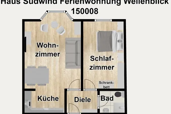 Grundriss Haus Südwind Ferienwohnung Wellenblick