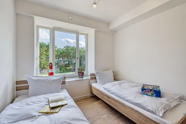 Schlafzimmer 2: 2xEinzelbetten (90x200)  FeWo Arkonas Strandperle in PRORA - 5.23