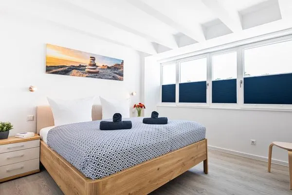 chlafzimmer 2: Doppelbett (160x200)  FeWo Ausblick in PRORA - 8.52