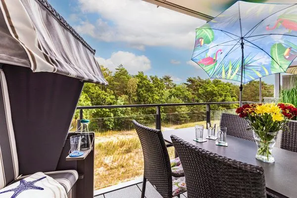 Balkon  FeWo Strandmuschel in PRORA mit Strandkorb am Strand & Balkon - 8.32