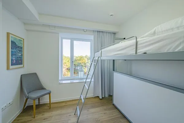 Schlafzimmer 2: Etagenbett (2 x 90x200), Kleiderschrank  FeWo Meerestraum in PRORA - 5.53