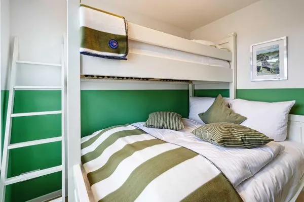 Schlafzimmer 2: Etagenbett (160x200, 80x200), TV, Insektenschutz  FeWo Sealion Dachterrasse in PRORA - 5.51