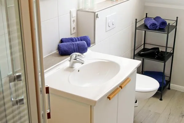 Badezimmer Ferienhaus Greune-Stee 87 Ferienwohnung Uttiet bi de Düün