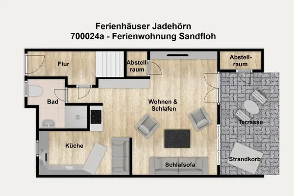 Grundriss Ferienhäuser Jadehörn Ferienwohnungen Sandfloh + Sonnenstern