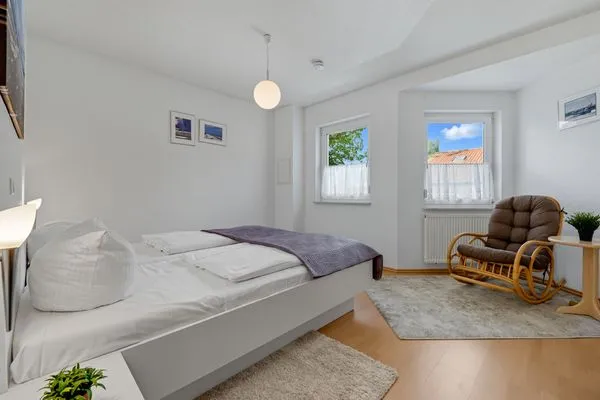 Schlafzimmer  Stranddistel, Am Küstenwald, Whg. 2 OG