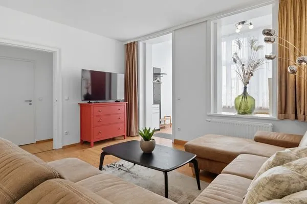 Wohnzimmer  Stranddistel, Haus Gudrun: Familiensuite 1