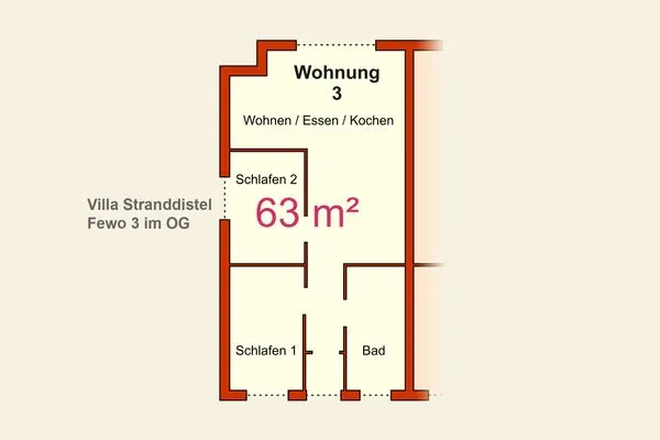 Grundriss  Villa Stranddistel, Whg. 3