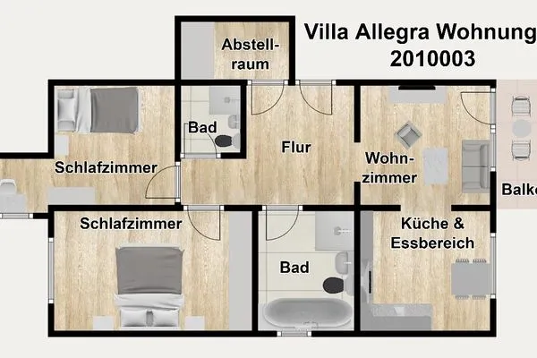 Grundriss Villa Allegra Wohnung 3