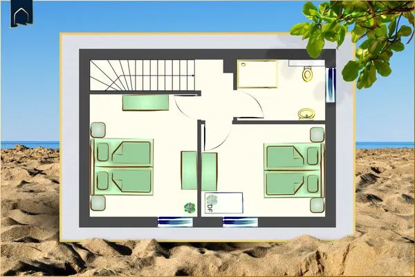 Grundriss  Ferienhaus Möwenkoje