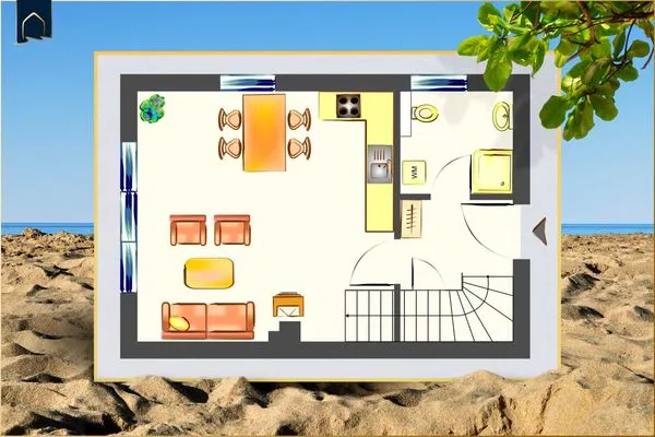 Grundriss  Ferienhaus Möwenkoje