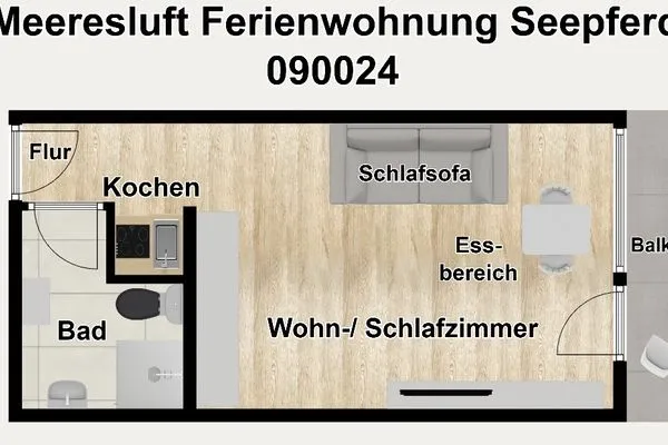 Grundriss Haus Meeresluft Ferienwohnung Seepferdchen
